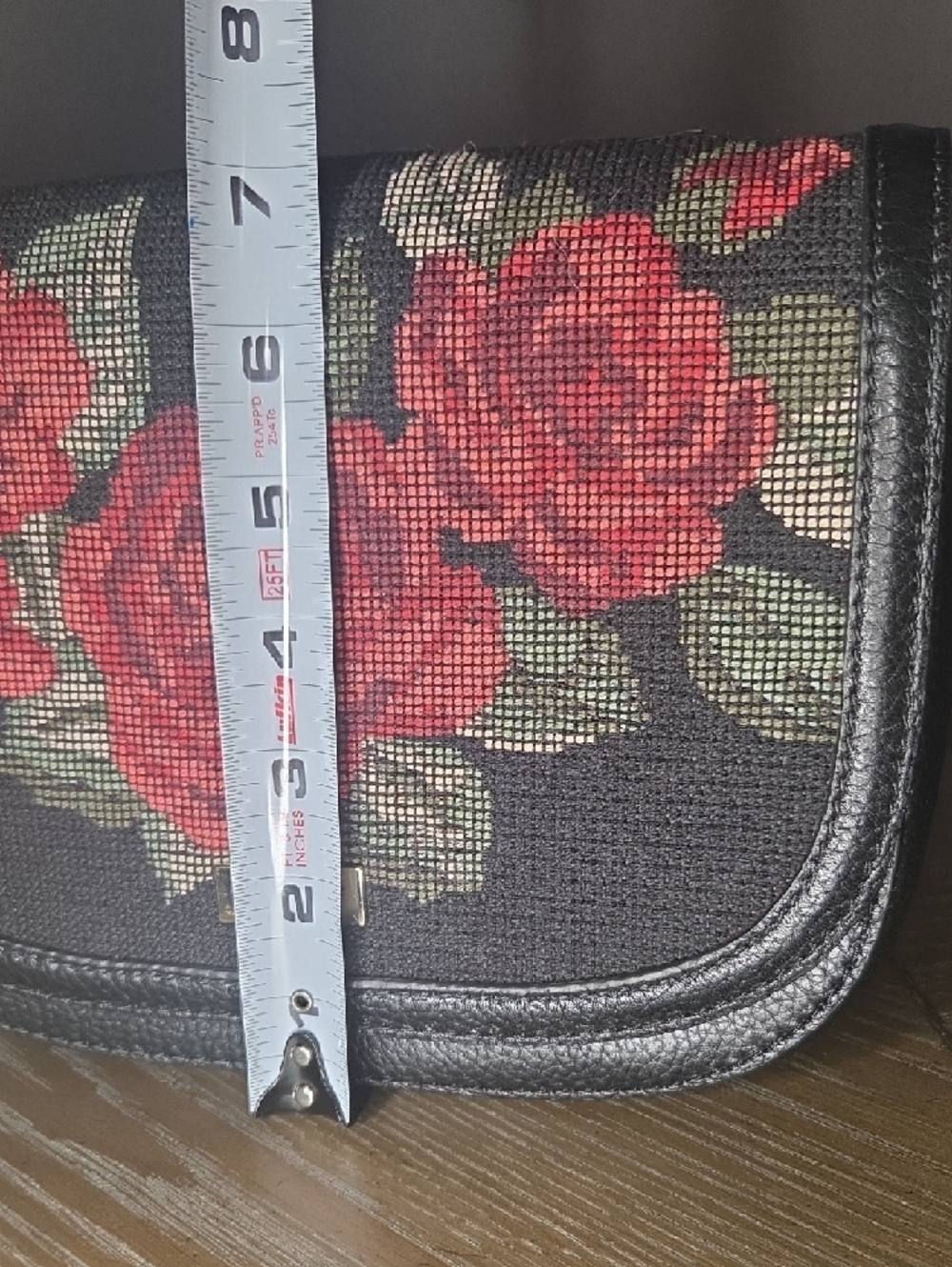 Kate Spade Black Crossbody Bag with Red Rose Needlepoint - Picture 11 of 11